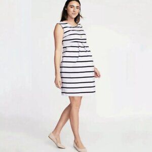 OLD NAVY Maternity Navy/White Striped Ponte Knit Sleeveless Stretch Dress